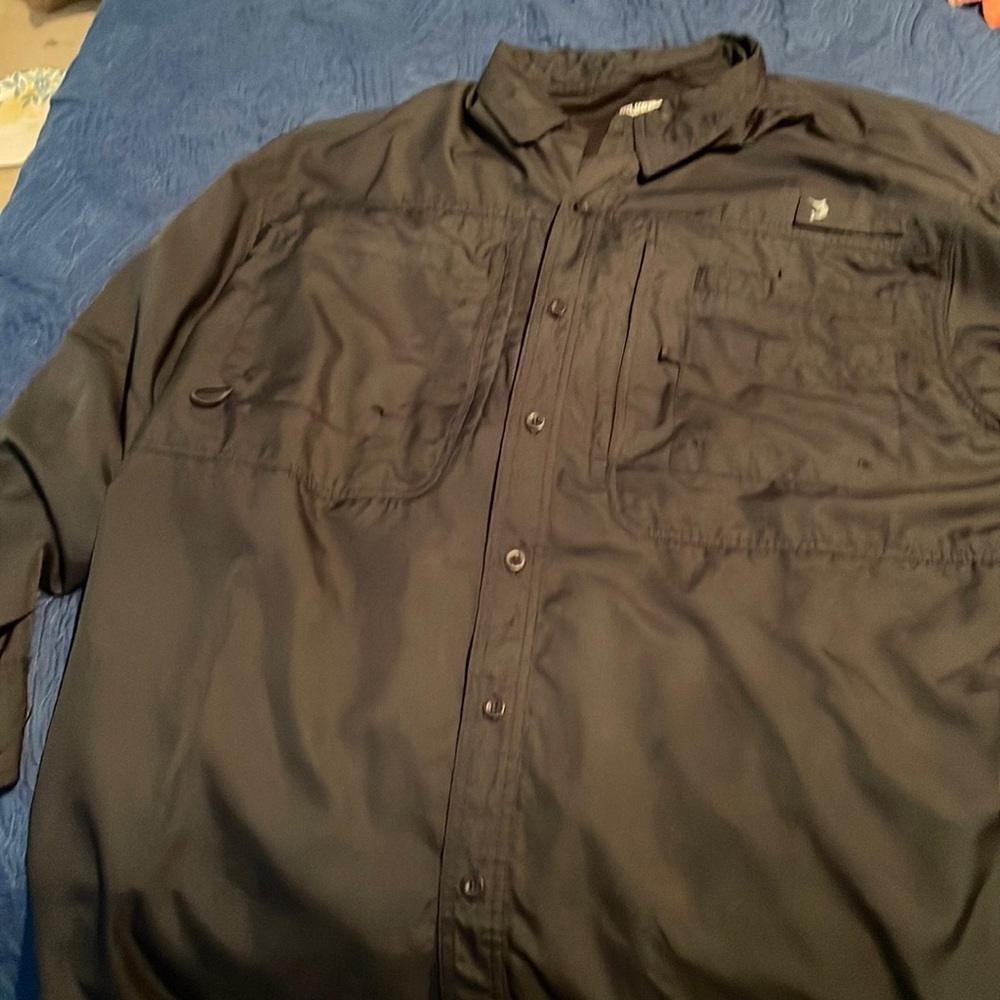 Black reel legends saltwater button down